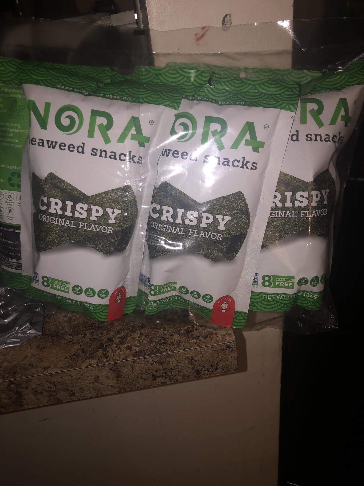Original Crispy Seaweed Snacks by Nora, Low-Carb Healthy Snacks for Adults, Thick Nori Sheets Snack Strips, Asian Snacks, Vegan, Gluten-Free, Non-GMO, 6-Pack customer photo 1