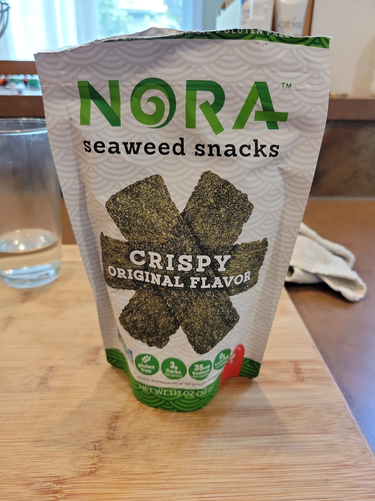 Original Crispy Seaweed Snacks by Nora, Low-Carb Healthy Snacks for Adults, Thick Nori Sheets Snack Strips, Asian Snacks, Vegan, Gluten-Free, Non-GMO, 6-Pack customer photo 2
