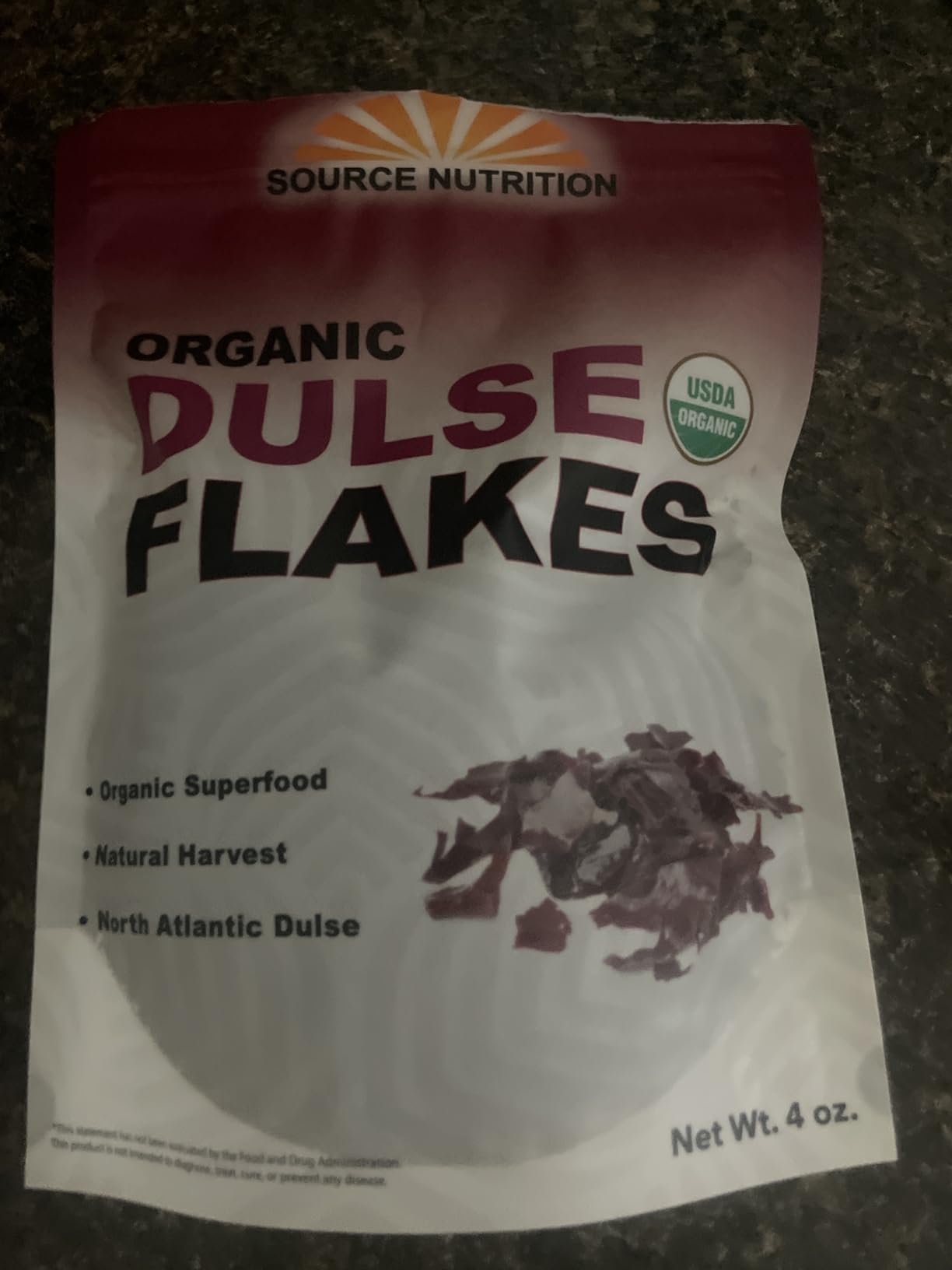 Organic Dulse Flakes - Sun Dried, Wild Crafted, North Atlantic Dulse - Palmaria Palmata (4 oz) customer photo 1