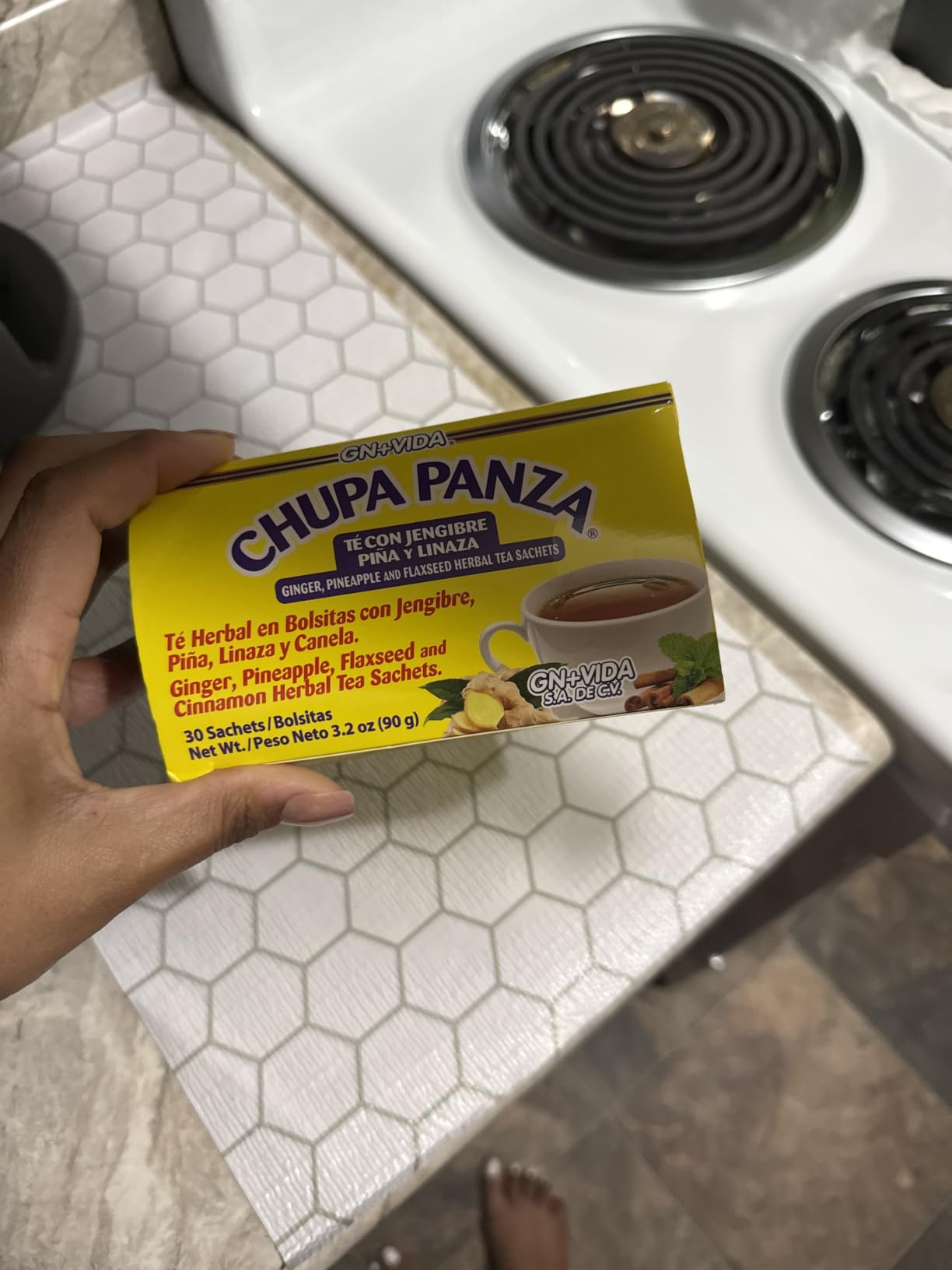 Tea CHUPA Panza, Tea Based ON GINGER Root, PINEAPPLE, Flaxseed & Cinnamon (30 Tea Bags/0.10 oz Each) customer photo 2