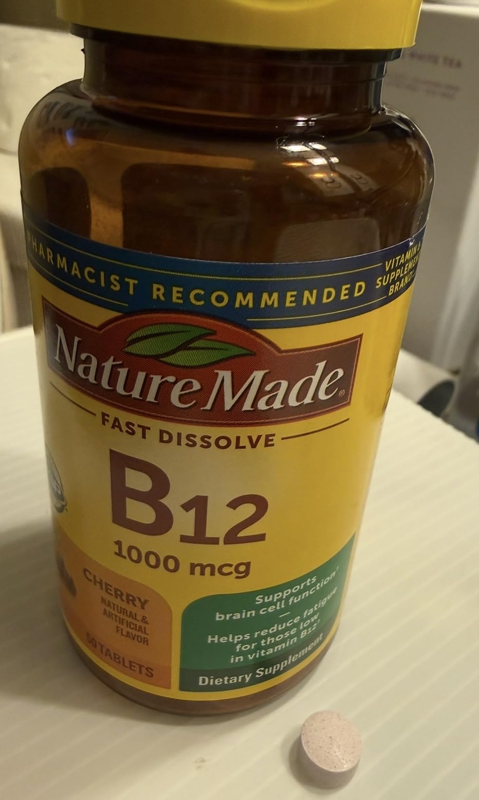 Nature Made Vitamin B12 1000 mcg, Easy to Take Vitamin B12 Sublingual Tablets for Energy Metabolism Support, 150 Sugar Free Fast Dissolve Tablets, 150 Day Supply customer photo 1