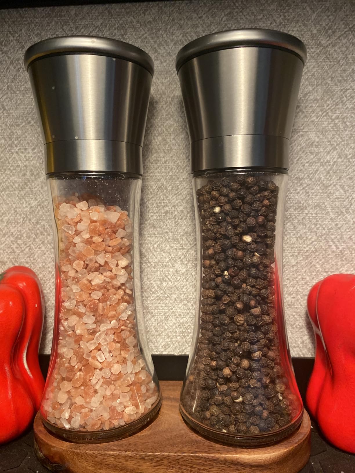 HOME EC Original Stainless Steel Salt or Pepper Grinder - Adjustable Ceramic Sea Salt Grinder or Pepper Mill - Tall Glass Spice Shaker customer photo 1