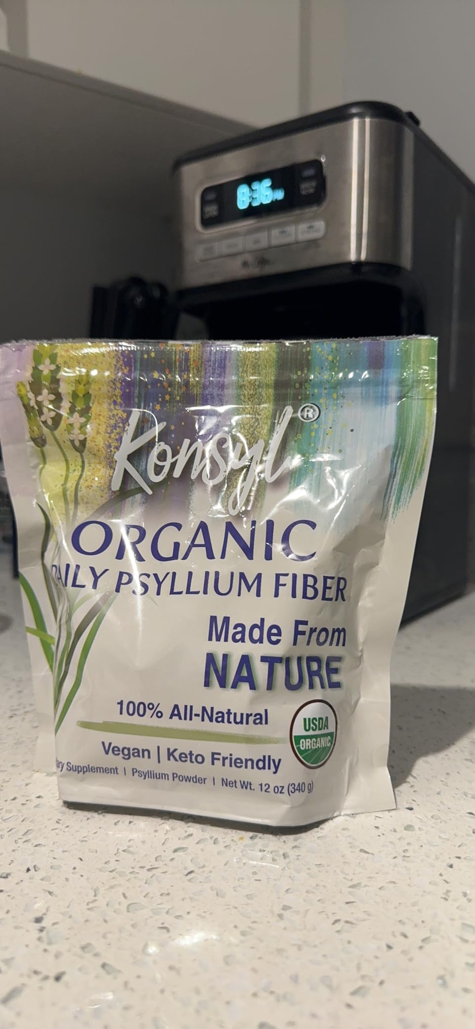 Konsyl USDA Organic Psyllium Husk Powder - 12oz, 60 Servings, Natural Unflavored Soluble Dietary Fiber Supplement - Fiber Prebiotic for Digestive Support and Gut Health - Sugar Free, Keto & Vegan customer photo 1