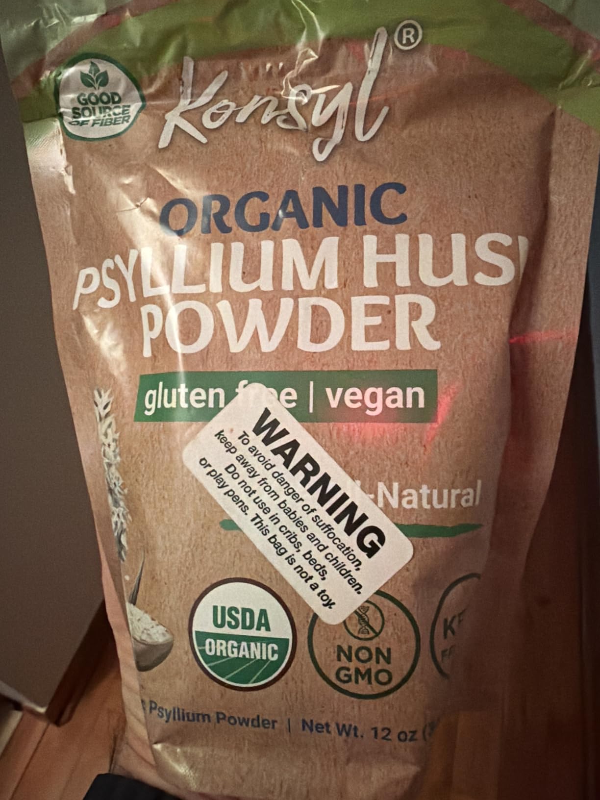 Konsyl USDA Organic Psyllium Husk Powder - 12oz, 60 Servings, Natural Unflavored Soluble Dietary Fiber Supplement - Fiber Prebiotic for Digestive Support and Gut Health - Sugar Free, Keto & Vegan customer photo 2