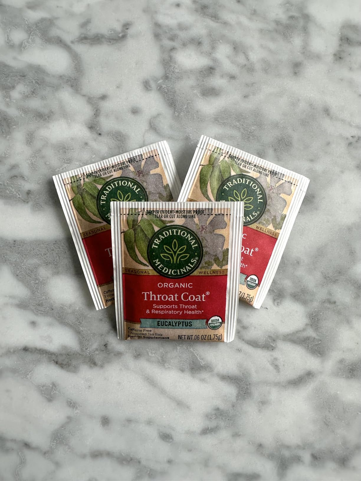 Traditional Medicinals Organic, Throat Coat Tea, Eucalyptus & Slippery Elm - Supports Respiratory and Throat Health - Kosher, Non-GMO, Caffeine-Free, Compostable - 16 Tea Bags customer photo 2
