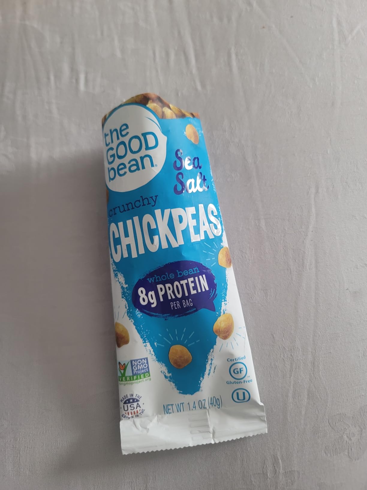 The Good Bean Crunchy Chickpeas - Variety Pack - (10 Pack) 1.4 oz Packet - Sweet Sriracha, Sea Salt, and Classic Hummus Roasted Chickpea Beans - Vegan Snack with Good Source of Plant Protein and Fiber customer photo 1