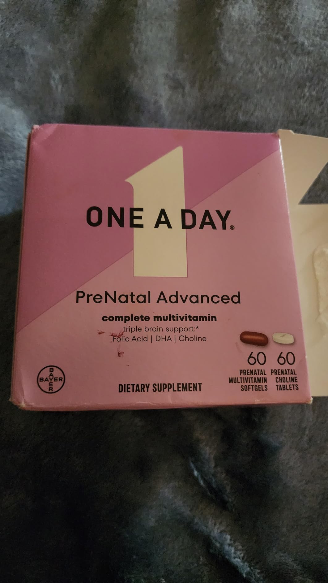One A Day Prenatal Advanced- Prenatal Vitamins with Folic Acid, Choline, DHA & Iron, Pregnancy Vitamins for Women to Support Baby's Development, 60+60 Ct (120 Total Set) (Packaging May Vary) customer photo 2