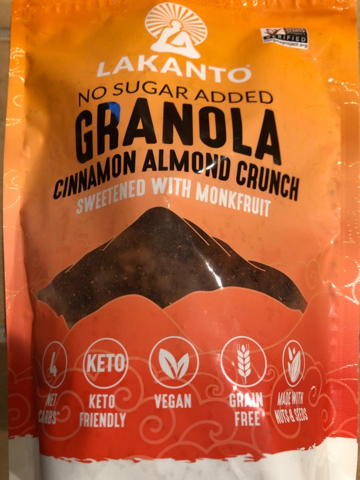 Lakanto Cinnamon Almond Crunch Granola - Keto Friendly, Monk Fruit Sweetener, No Sugar Added, Vegan, Gluten Free, Grain Free, Low Net Carbs (11 Oz) customer photo 1