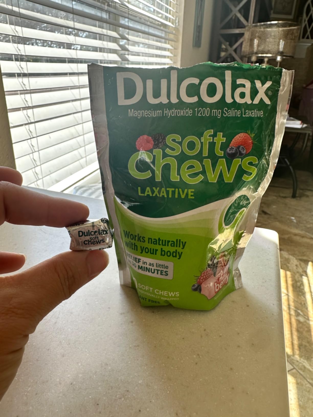 Dulcolax Saline Laxative Soft Chews, Gentle and Effective Constipation Relief, Mixed Berry Flavor, Magnesium Hydroxide 1200 mg, 60 Count customer photo 2