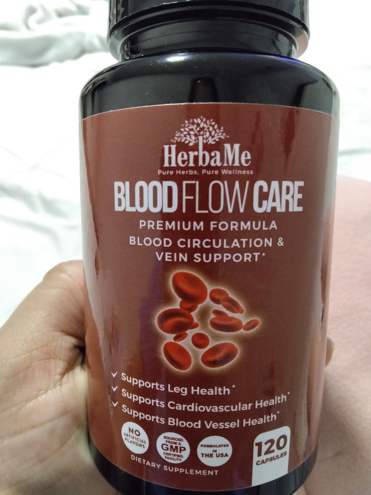 HerbaMe Blood Circulation Supplement, 120 Capsules, Supports Healthy Blood Flow & Leg Vein Wellness with Niacin, L-Arginine, Hawthorn, Ginger, Cayenne, Diosmin & Horse Chestnut customer photo 2