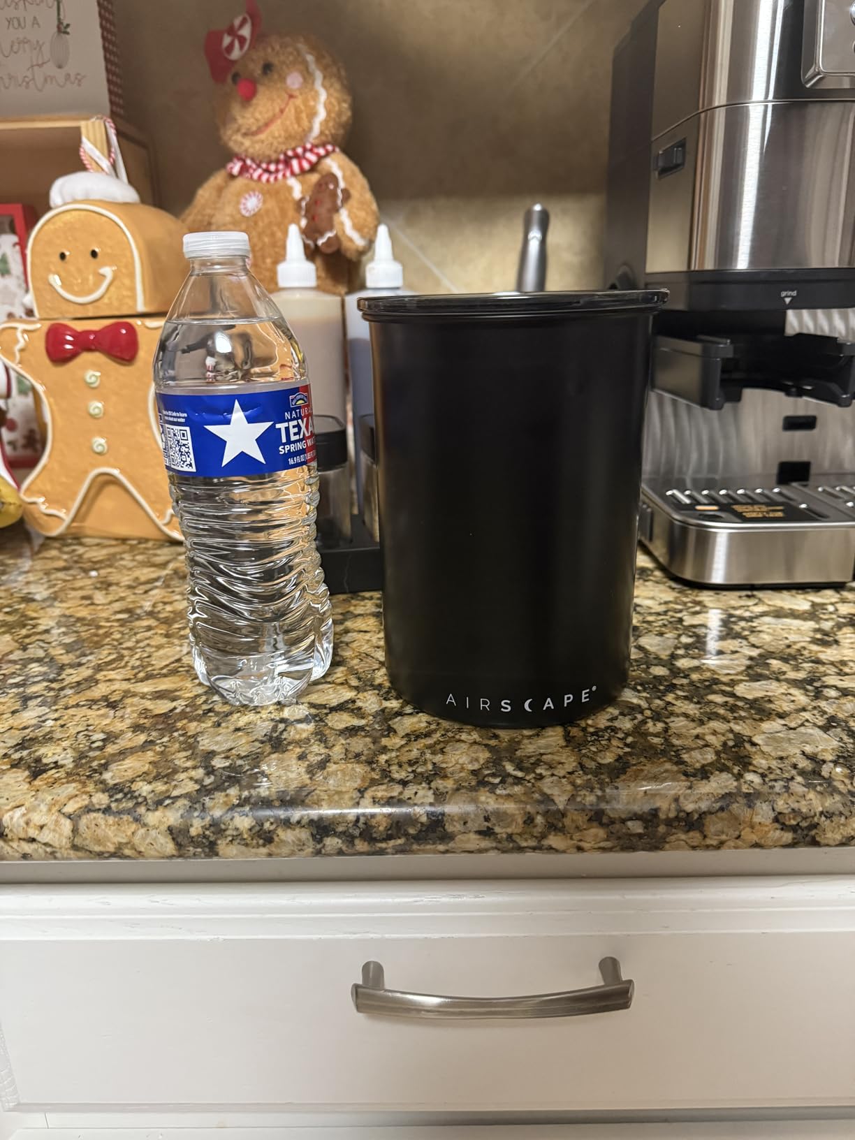 AirScape Planetary Design Stainless Steel Coffee Canister | Food Storage Container | US Patented Inner Plunger Lid REMOVES Excess Oxygen | (Medium, Matte Black) customer photo 2