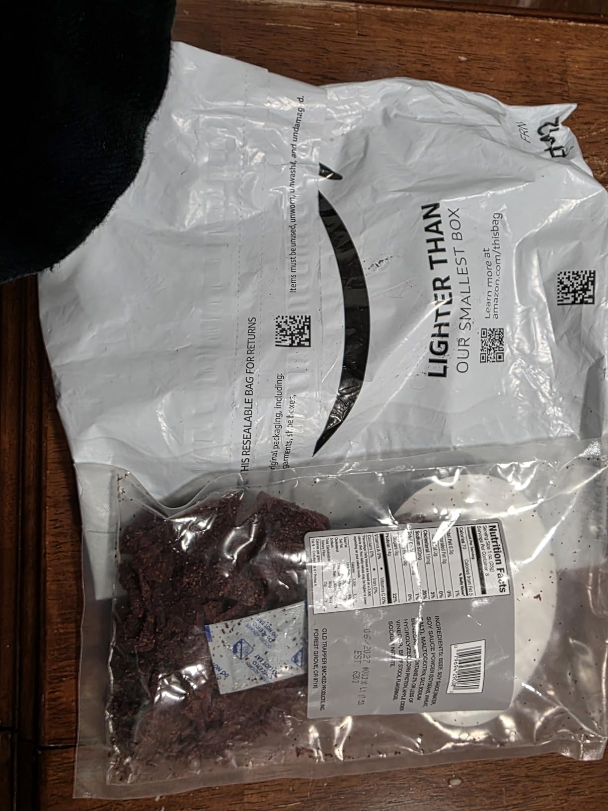 Old Trapper Zero Sugar Beef Jerky, Eight-Ounce Individual Package, Natural Wood Smoked Keto-Friendly Snack, 14 Grams of Protein, 70 Calories, and Zero Sugar Per Serving (Pack of One) customer photo 2