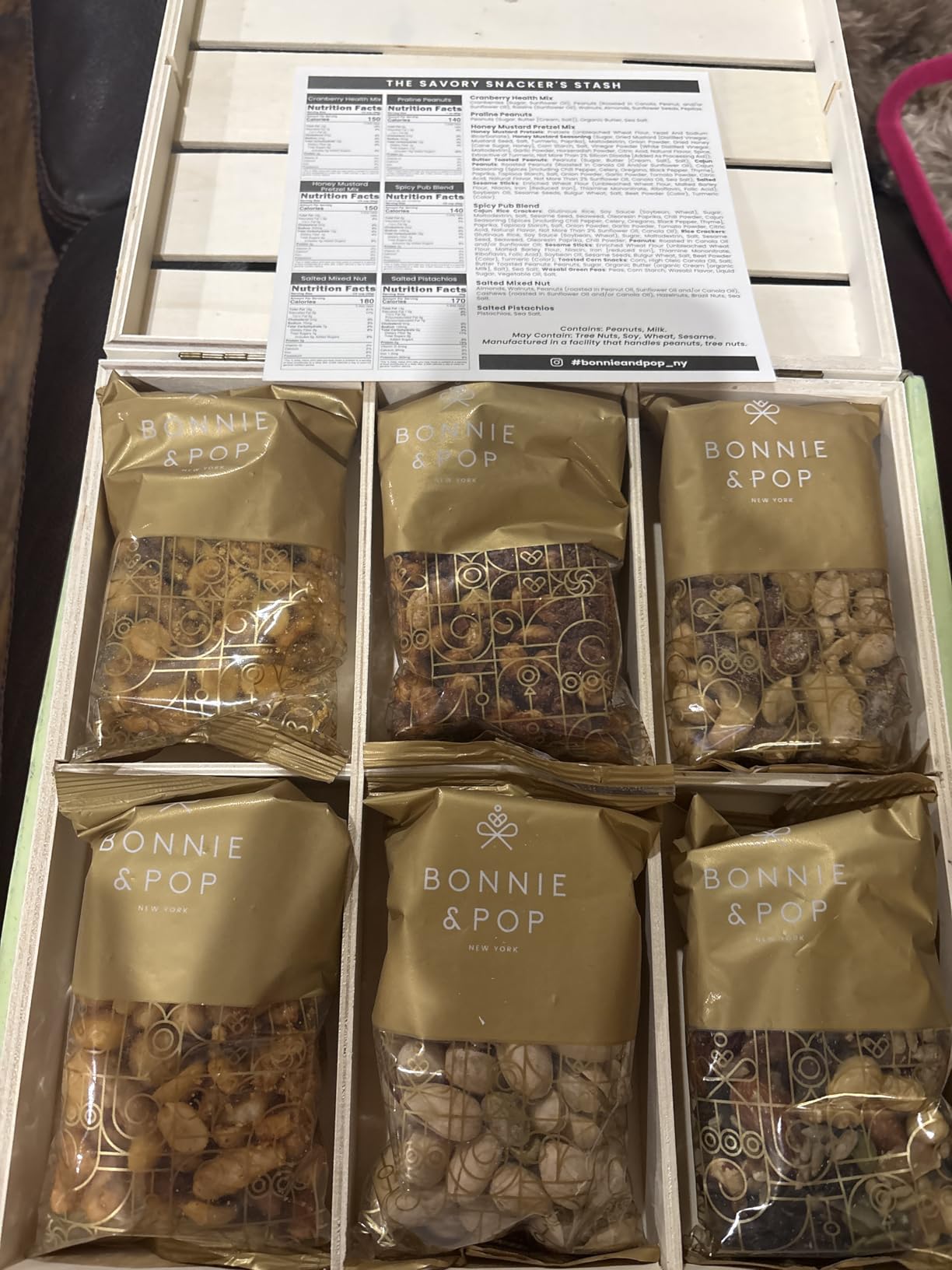 Nut Gift Basket, in Reusable Wooden Crate, Healthy Fathers Day Gift Option, Gourmet Snack Food Box, with Unique Flavors, Great for Feel Better, Sympathy & Birthday- Bonnie & Pop customer photo 2