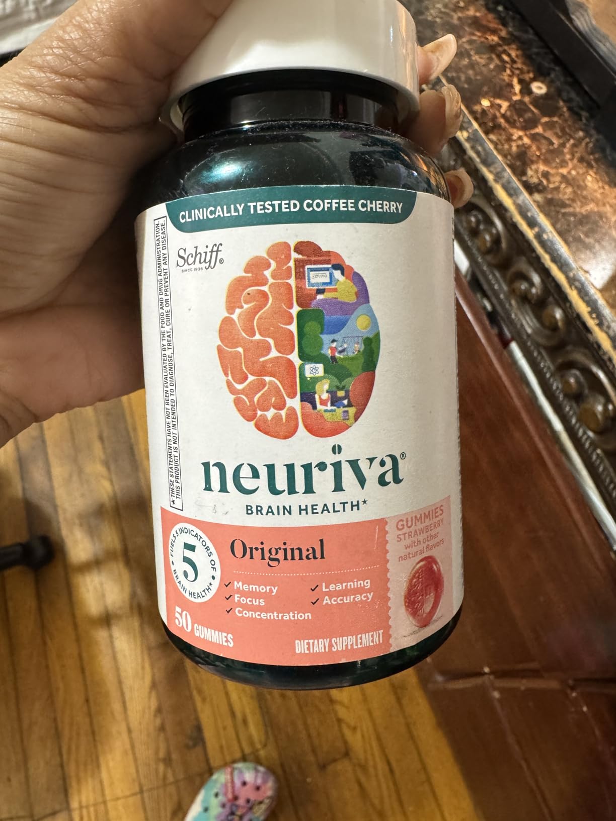 NEURIVA Plus Brain Supplements for Memory and Focus, Clinically Tested Nootropics Neurofactor and Phosphatidylserine with Vitamin B12, Vitamin B6, 50 Count Strawberry Gummies customer photo 2