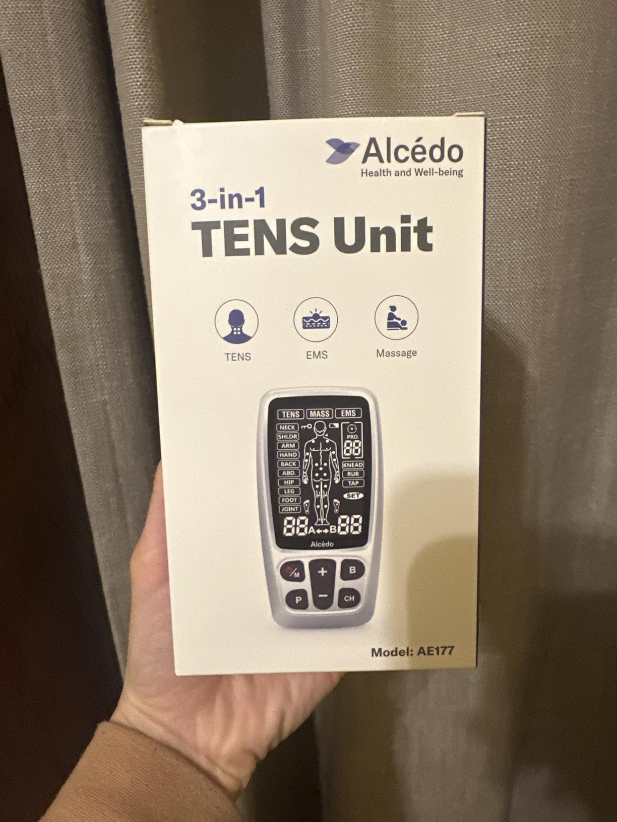 Alcedo TENS Unit + EMS Combination Machine Muscle Stimulator for Pain Relief, Electric Rechargeable Pulse Massager with 41 Modes for Back/Neck Pain Therapy customer photo 2