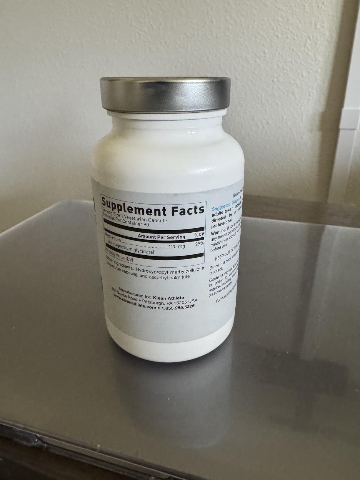 Klean Athlete Klean Magnesium | Supports Ability to Produce and Utilize Energy (ATP), Contract and Relax Muscles and Improves Recovery Time | NSF Certified for Sport | 90 Vegetarian Capsules customer photo 1