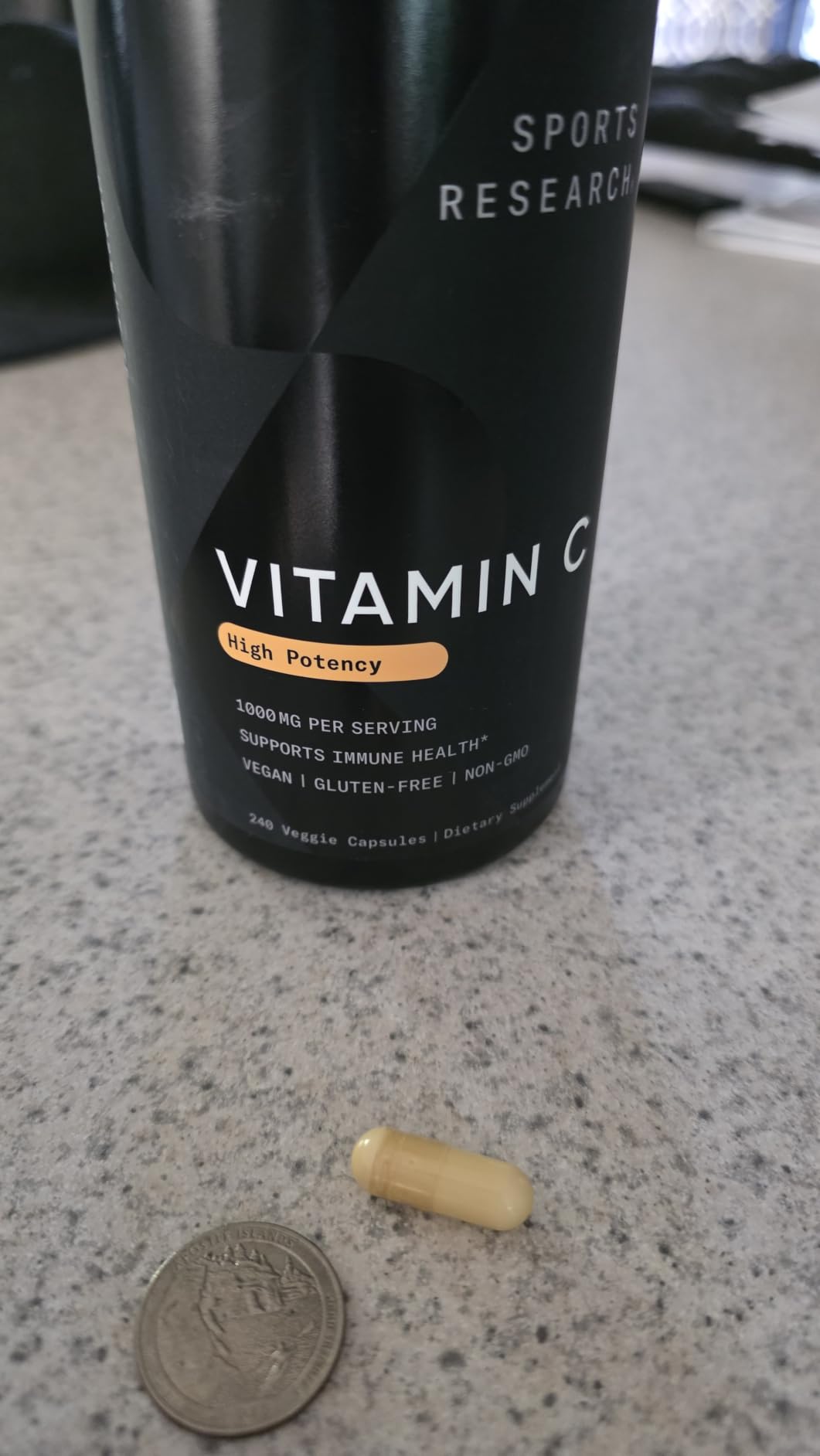 Sports Research High Potency Vitamin C Supplement - Vegan Veggie Capsules for Antioxidant Activity & Immune Support - Non-GMO Verified & Gluten Free - Ascorbic Acid Vitamin C 1000mg, 240 Count customer photo 1