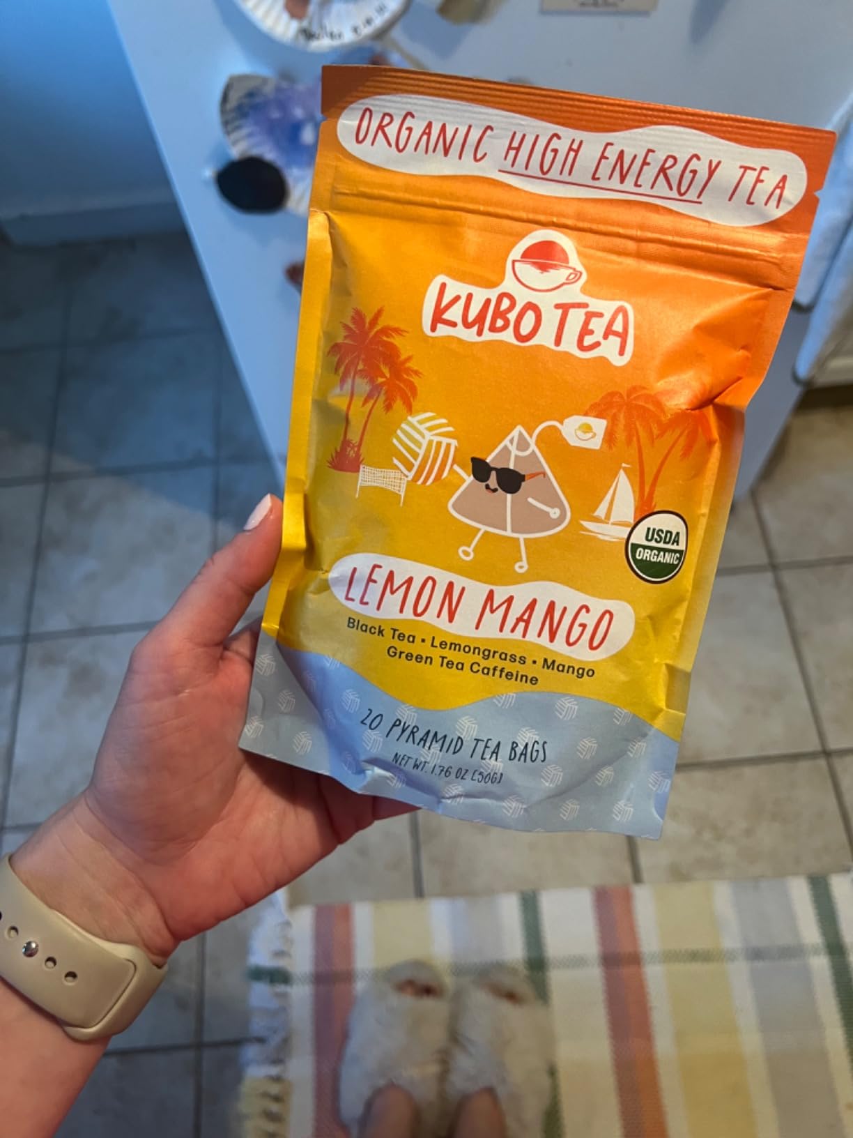 Kubo Tea High Caffeine Black Tea (155 mg) - Lemon Mango Energy Tea for Focus & Clean Energy - 20 Compostable Tea Bags customer photo 1