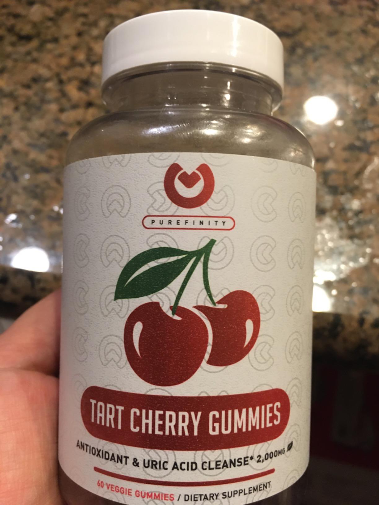 PUREFINITY Tart Cherry Gummies - Uric Acid Flush for Joint Relief & Recovery, Raw Juice Extract Antioxidant - Non-GMO, Gluten Free, Vegan, 60 Gummies customer photo 2