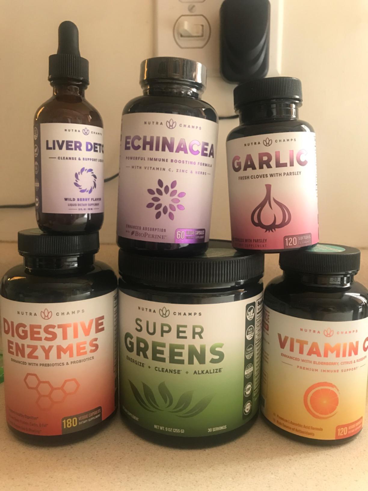 NutraChamps Echinacea Capsules 1000mg - 8-in-1 Immune Support Supplement - Echinacea Goldenseal, Vitamin C, Zinc, Ginger, Elderberry - 60 Capsules customer photo 1