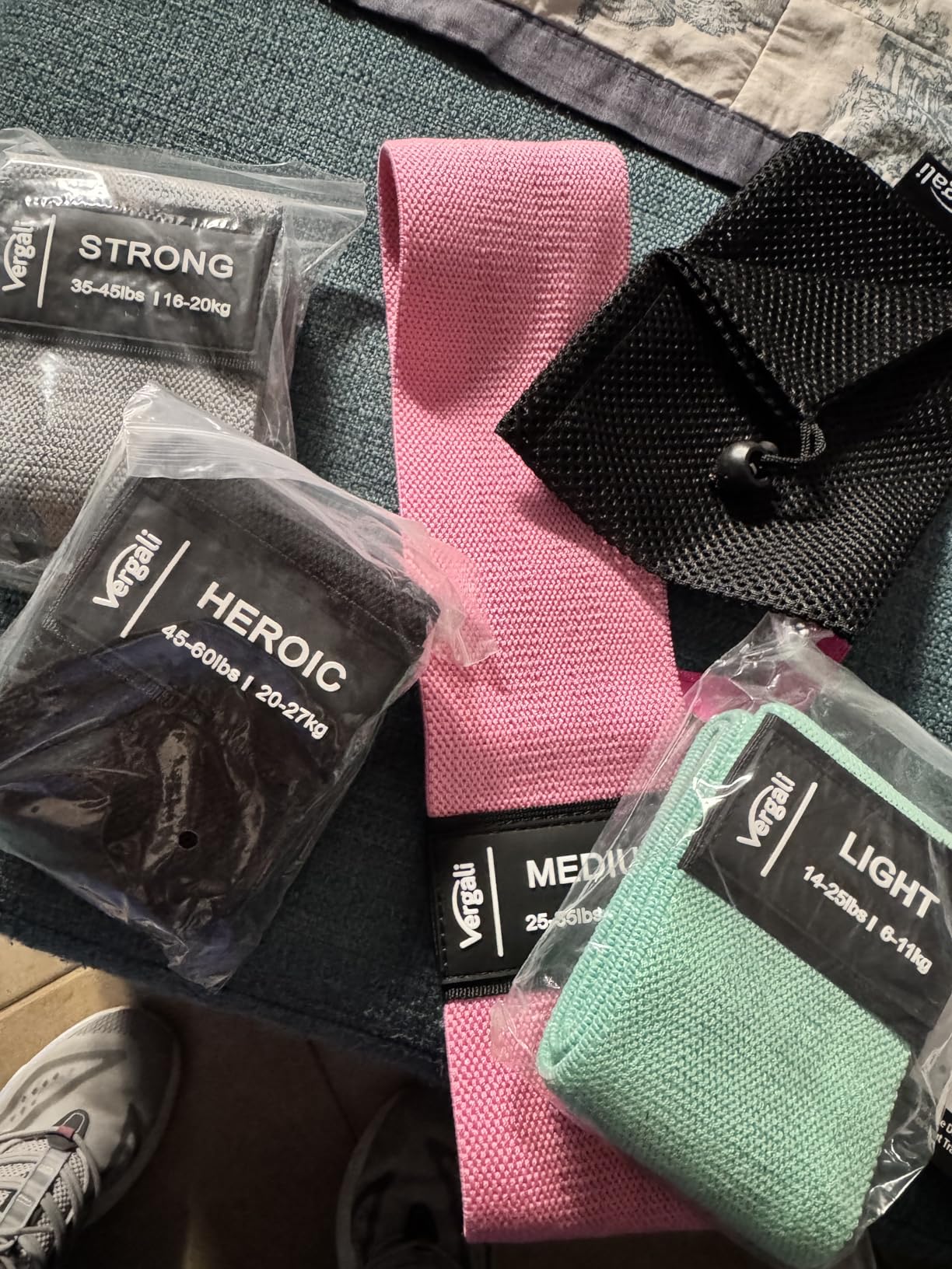 Resistance Bands for Working Out with Workout Bands Guide. 4 Booty Bands for Women Men Fabric Elastic Bands Set customer photo 1
