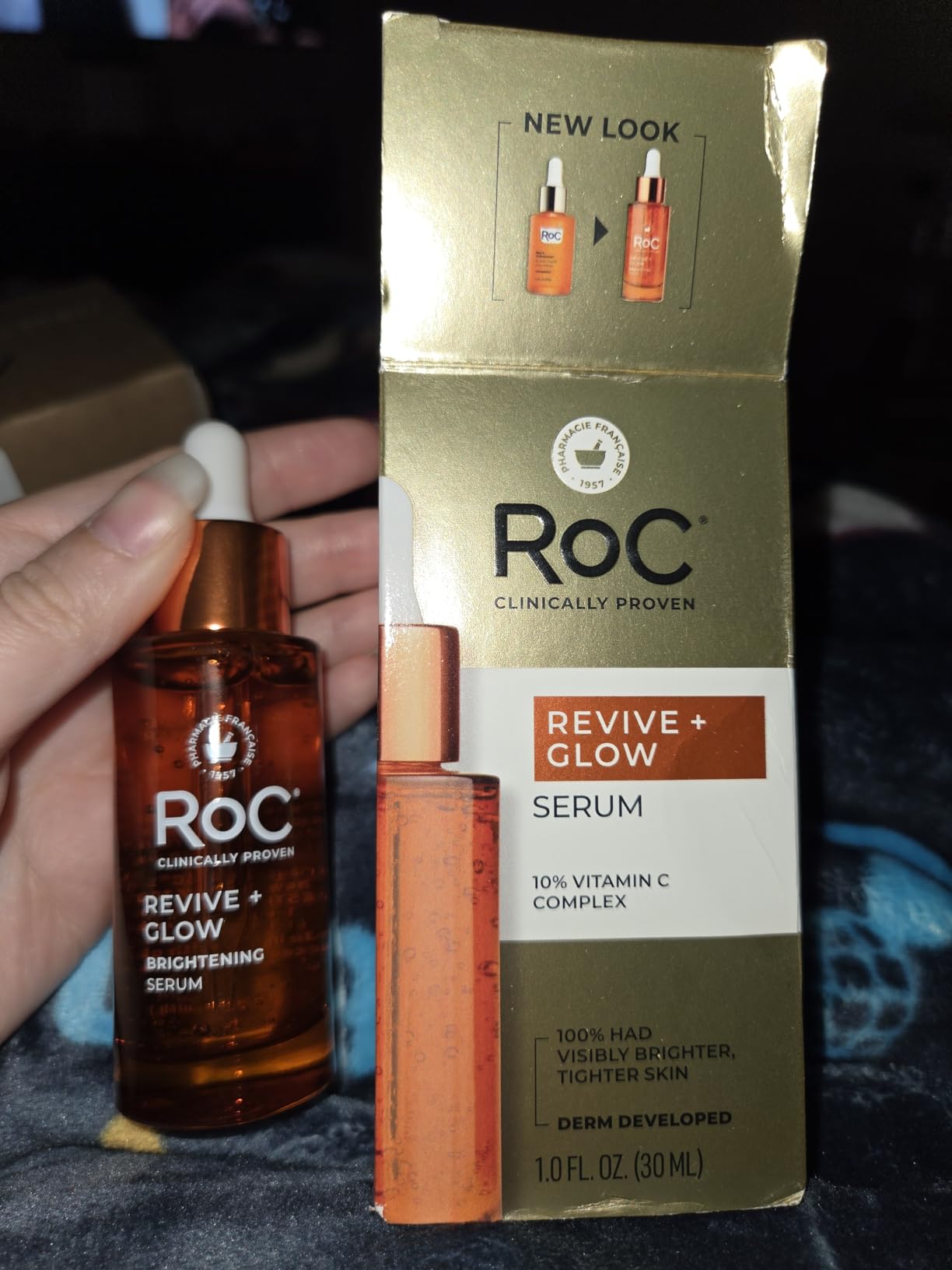 RoC Multi Correxion Revive + Glow 10% Active Vitamin C Serum for Face, Daily Anti-Aging Wrinkle and Skin Tone Skin Care Treatment, Brightening Serum , 1 Fluid Ounce (Packaging May Vary) customer photo 1