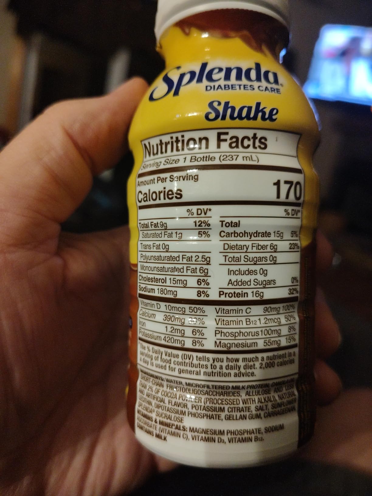 SPLENDA Diabetes Nutrition Shakes - Meal Replacement Shake, Milk Chocolate, 8 Fl Oz (Pack of 24) customer photo 2