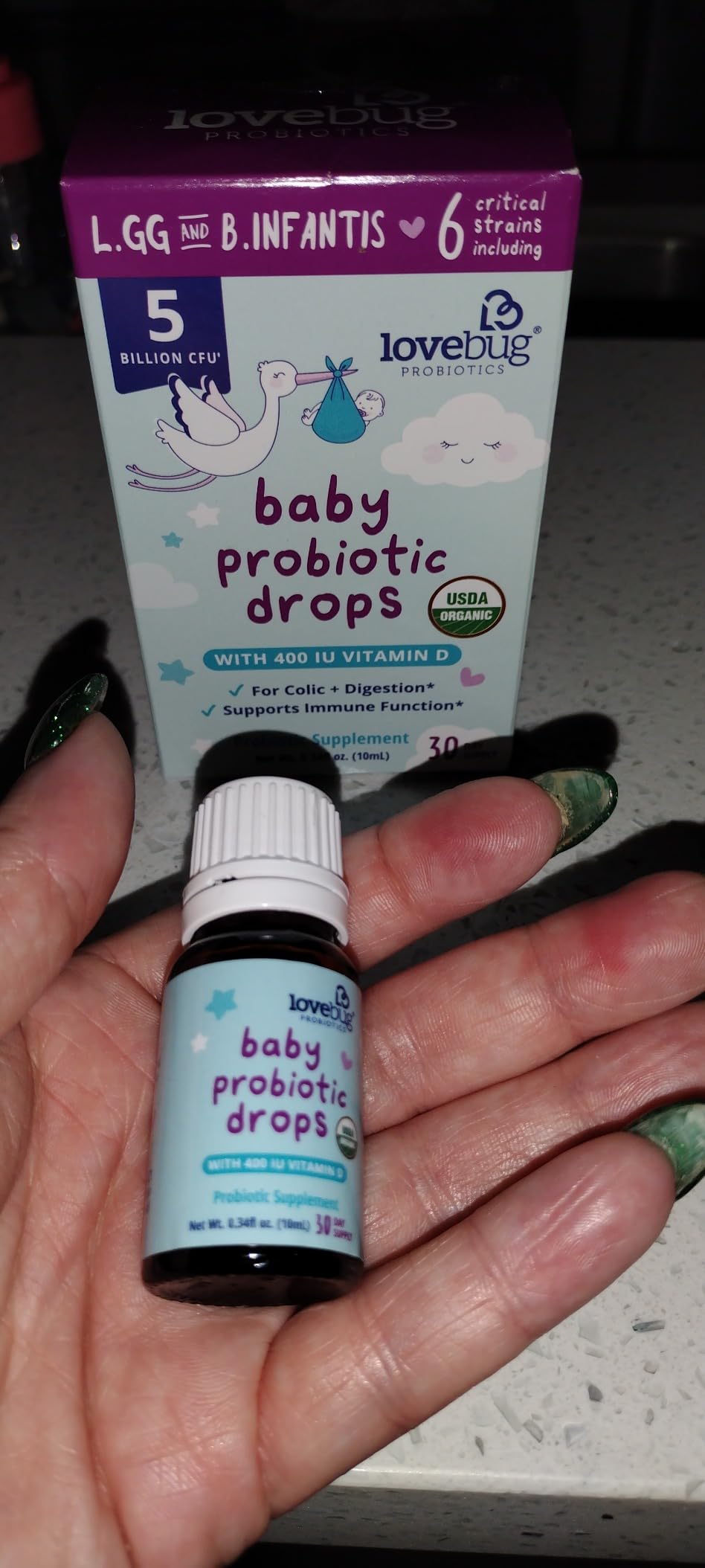 LOVEBUG Baby Probiotic Drops - Organic Probiotics for Immune Support and Baby Constipation & Colic Relief - Tasteless & Sugar-Free Liquid Drops for Newborns, Babies & Infants (0-12 Months) - 10ml customer photo 1