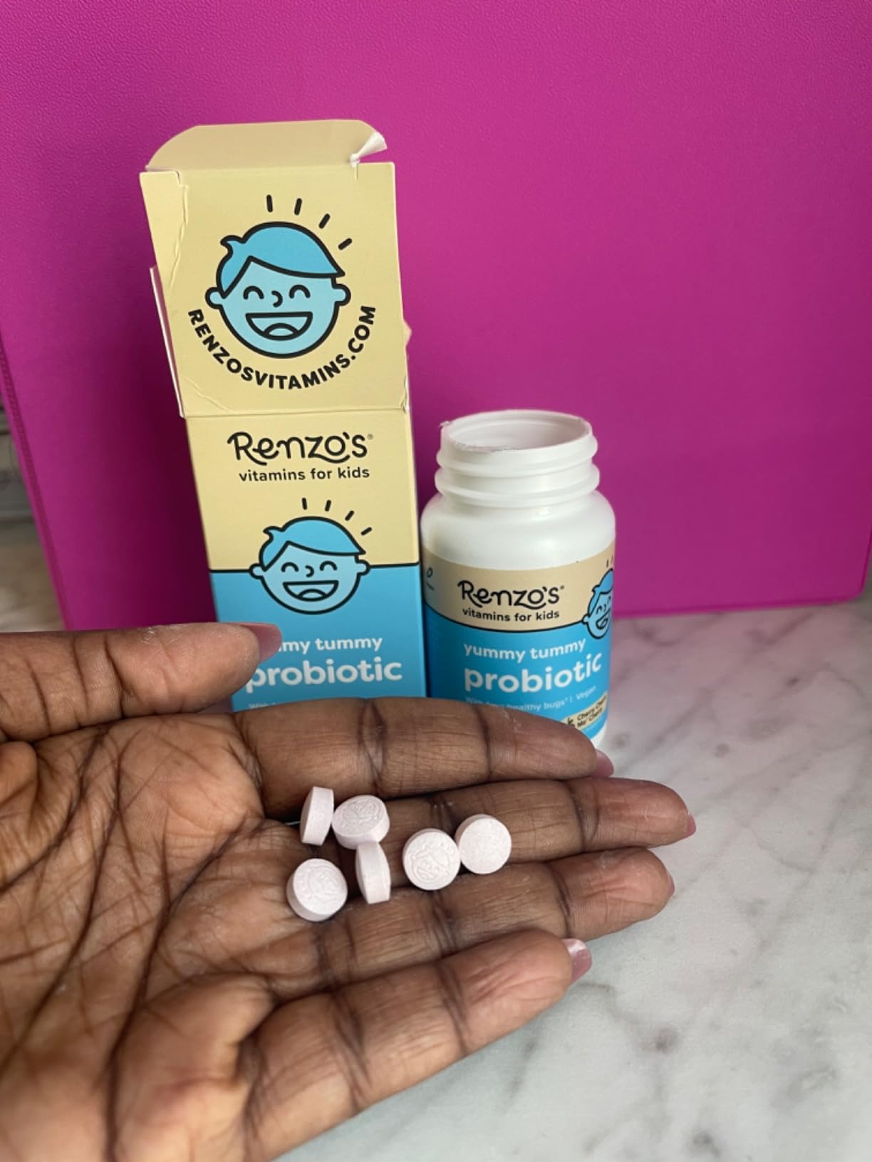 Renzo's Kids Probiotic, Dissolvable Probiotics for Digestive Health & Immune Support, 60 Cherry-Flavored Melty Tabs customer photo 1