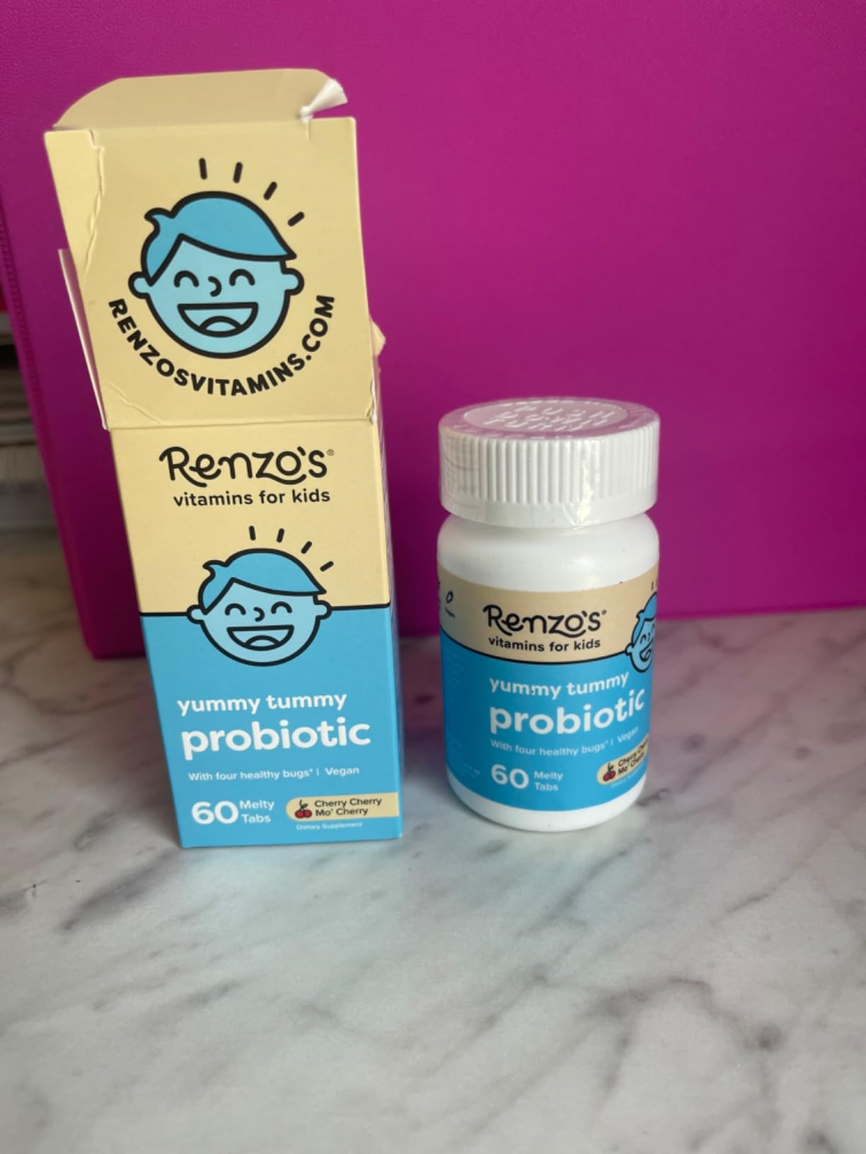 Renzo's Kids Probiotic, Dissolvable Probiotics for Digestive Health & Immune Support, 60 Cherry-Flavored Melty Tabs customer photo 2