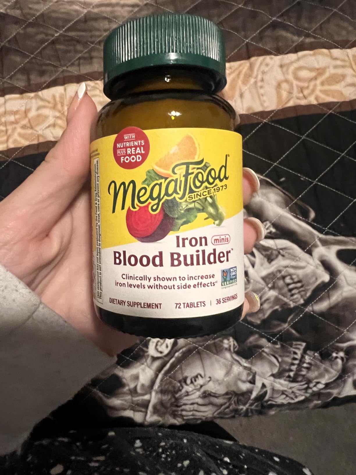 MegaFood Blood Builder Iron Supplement for Women & Men - Increase Iron Levels Without Side Effects, Improves Energy Levels, B12, Folic Acid & Vitamin C for Absorption, Vegan, Non-GMO, 72 Mini Tablets customer photo 2