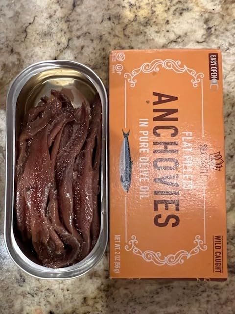 Sea Castle Flat Fillets Anchovies In Pure Olive Oil 2 OZ (12 Pack) Wild Caught Fish, Easy Open Can, Kosher customer photo 1