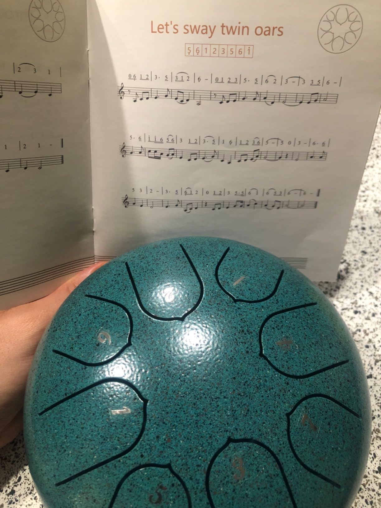 Lronbird Steel Tongue Drum, 6 Inch 8 Notes Percussion Instrument for Musical Education, Meditation, Relaxation, Calming, Music Gifts for Family Friends Adults Beginners (Malachite) customer photo 1