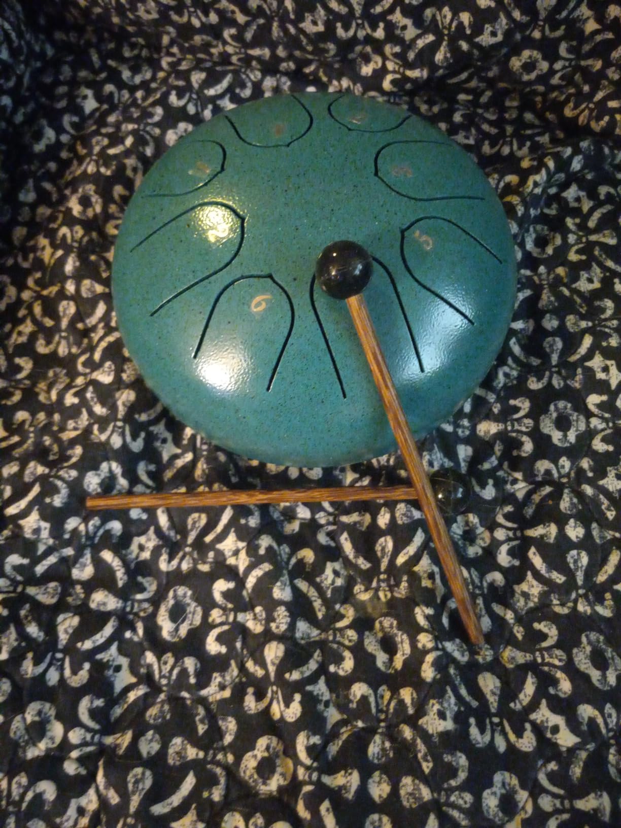 Lronbird Steel Tongue Drum, 6 Inch 8 Notes Percussion Instrument for Musical Education, Meditation, Relaxation, Calming, Music Gifts for Family Friends Adults Beginners (Malachite) customer photo 2