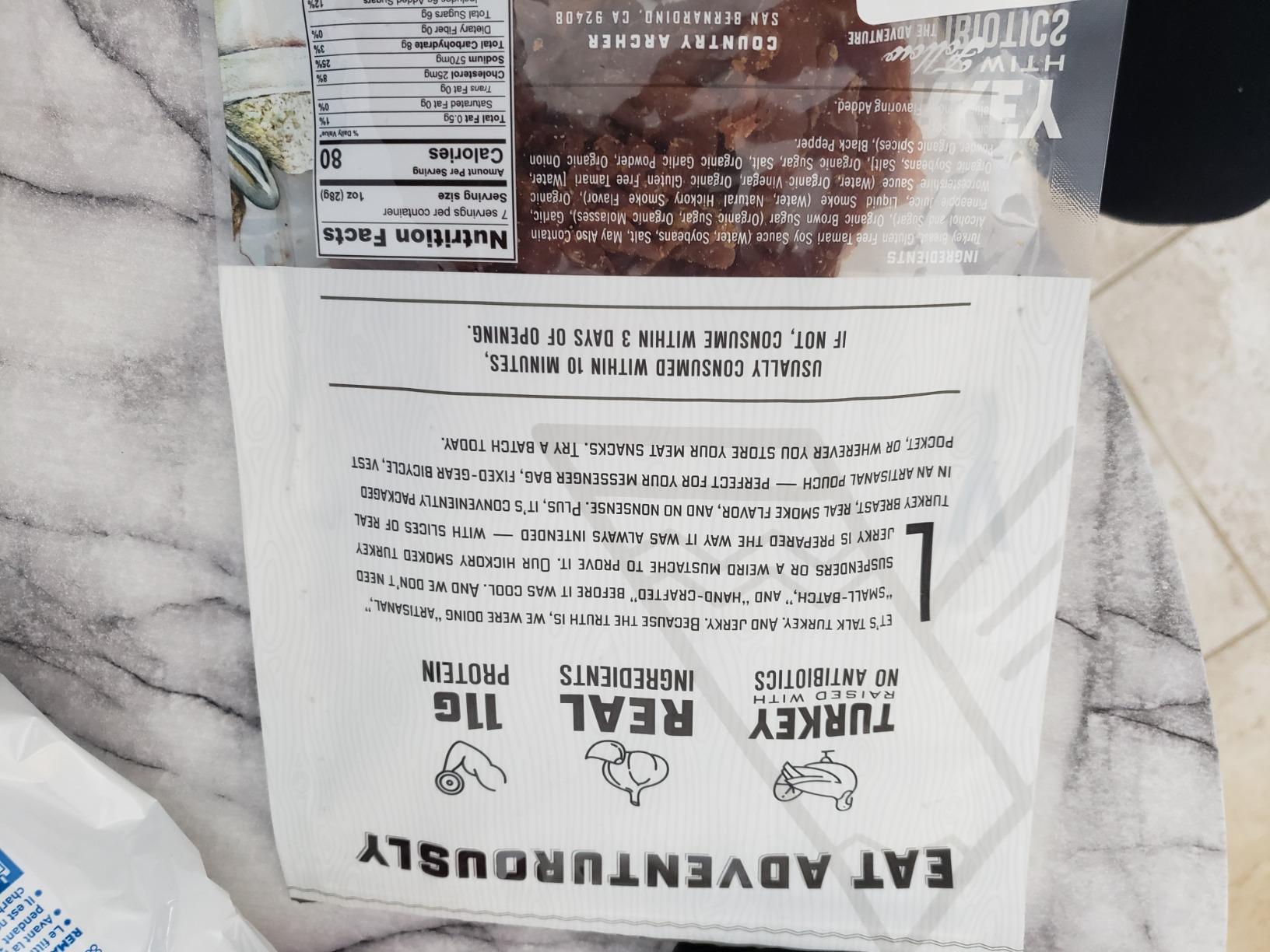 Country Archer Turkey Jerky - Turkey Meat Protein Snacks For People, Protein Meat Snacks, Natural Ingredients, Gluten Free, Keto - Hickory Smoke, 2.5 Oz (Pack Of 4) customer photo 1