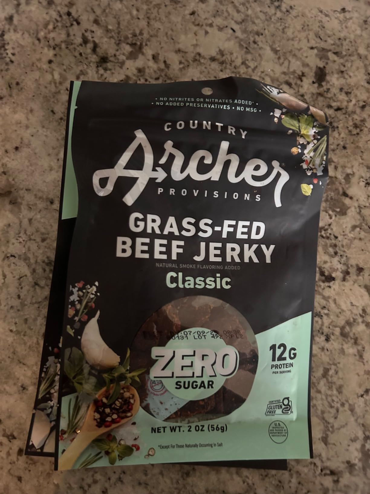 Archer Jerky Grass Fed Beef Jerky - Zero Sugar Beef Snack, Meat Snack Pack, Bulk, Individual Packs, Gluten Free, Paleo Friendly - Classic Flavor - 2 oz (Pack of 6) customer photo 2