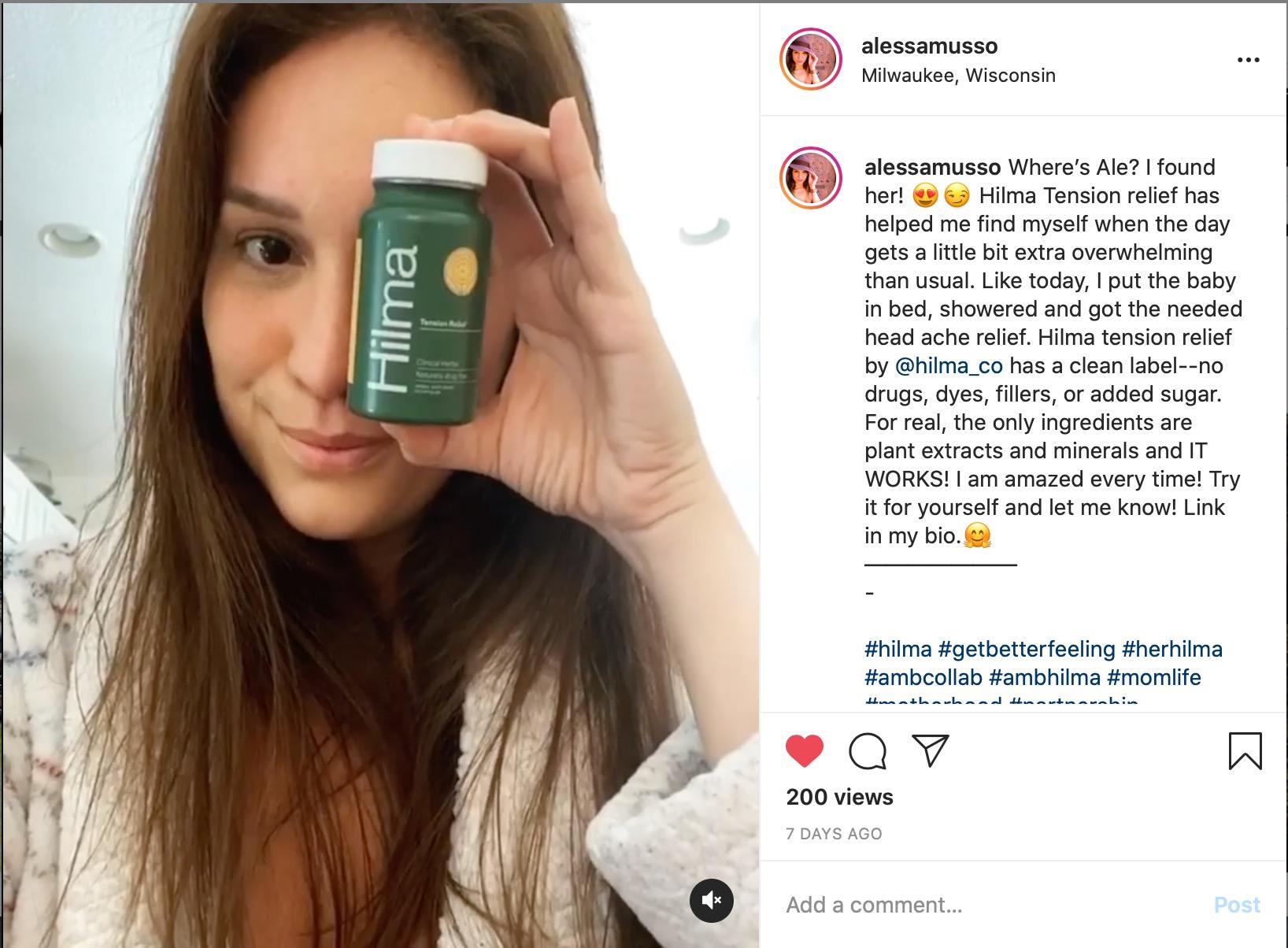 Hilma Natural Tension Headache Relief, Supplements with Magnesium, Boswellia and Feverfew, 50 Vegan Capsules customer photo 1