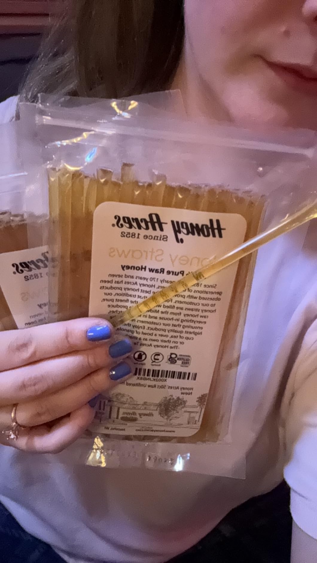 Honey Acres' Raw Unfiltered Honey Straws - USA Honey Sticks (Clover, 50 Count) customer photo 1