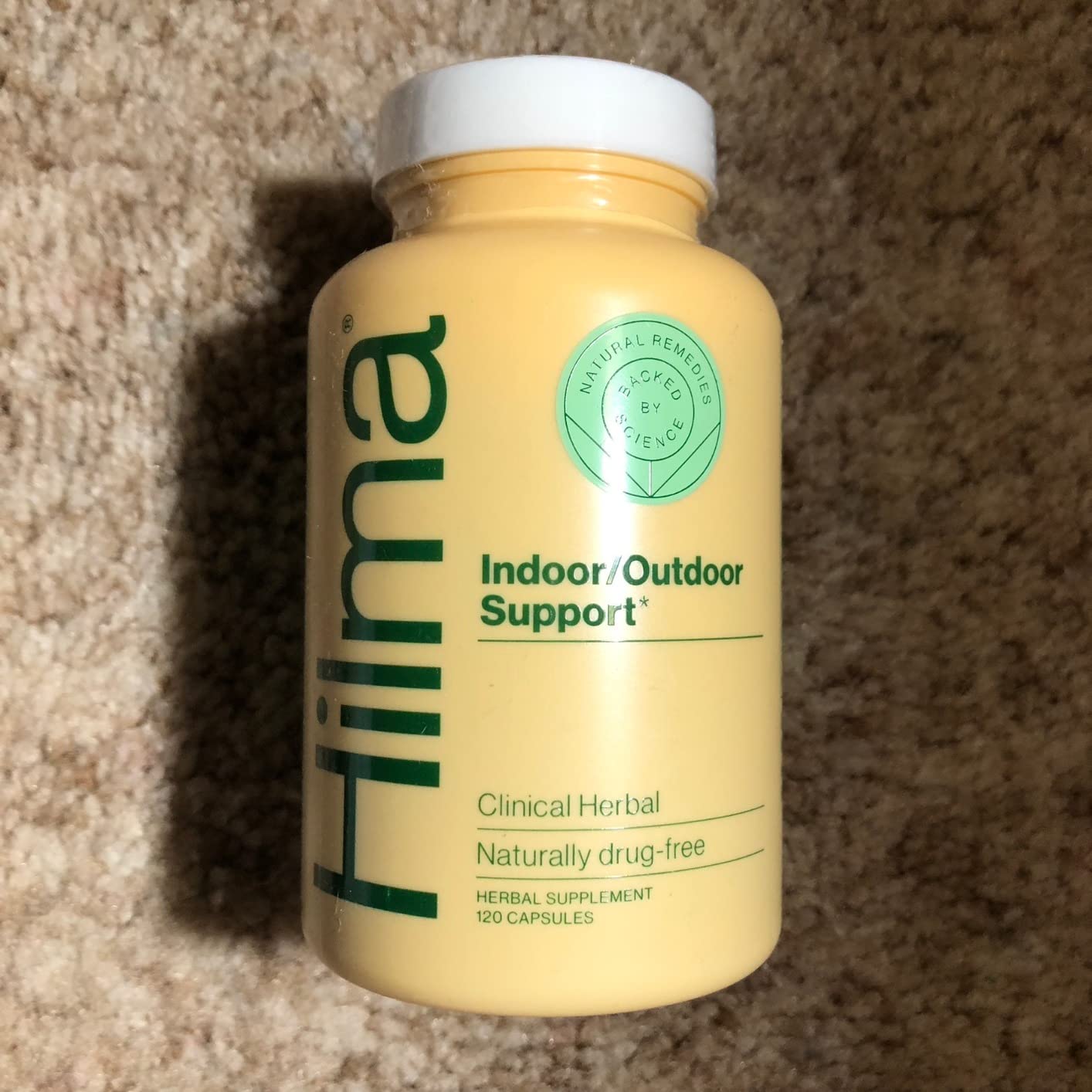 Hilma Natural Sinus Support, All Day Allergy and Sinus Relief from Pollen and Dust w/Butterbur, Stinging Nettles and Spirulina, Non-Drowsy, Organic, Clinically Proven Ingredients, 120 Vegan Capsules customer photo 1