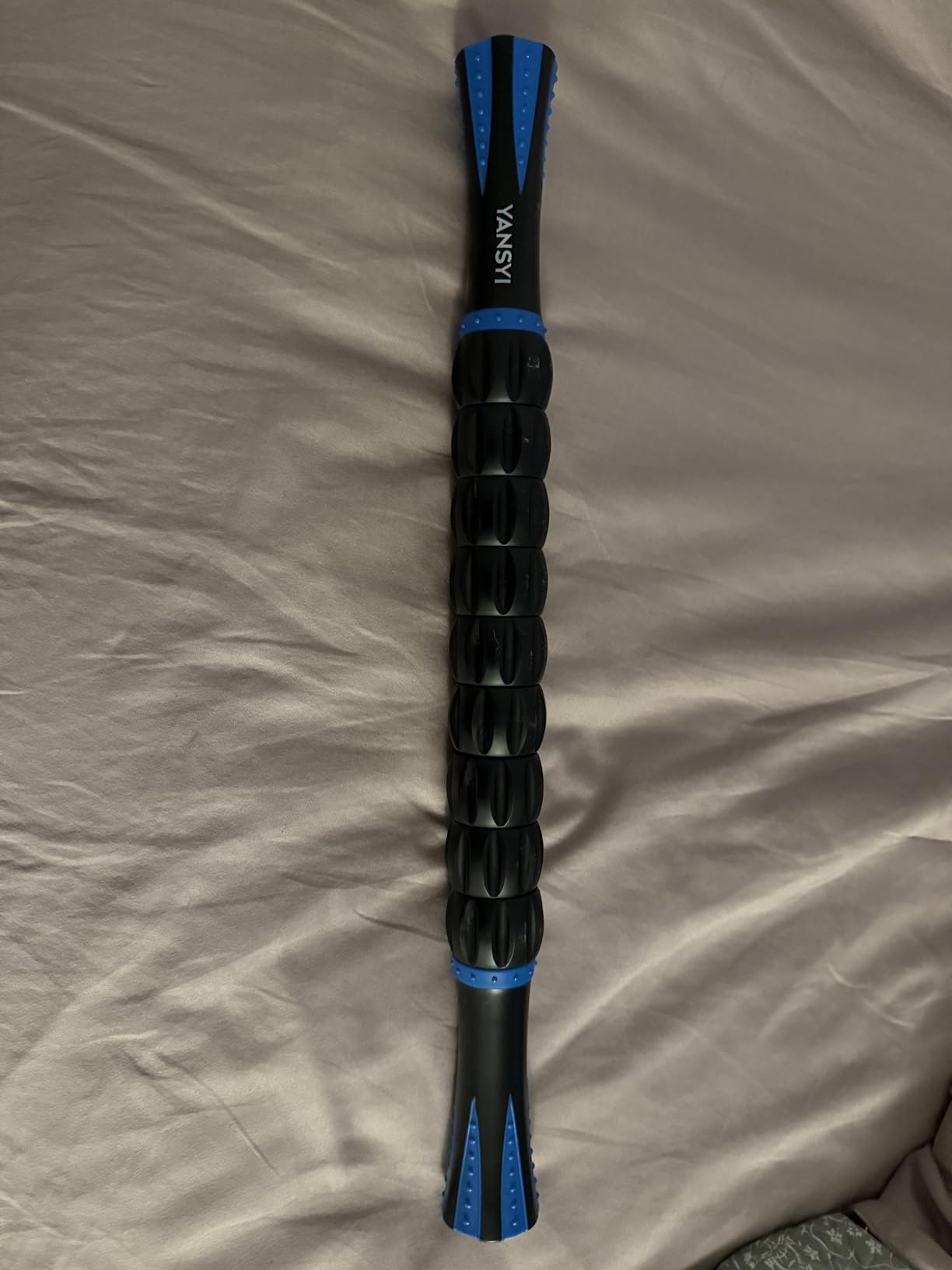 YANSYI Professional 9-Roller Deep Tissue Massage Stick - Portable Muscle Recovery Roller for Athletes, Relieves Post-Workout Soreness & Leg/Back Pain - Portable Physio Tool (Blue 1) customer photo 1