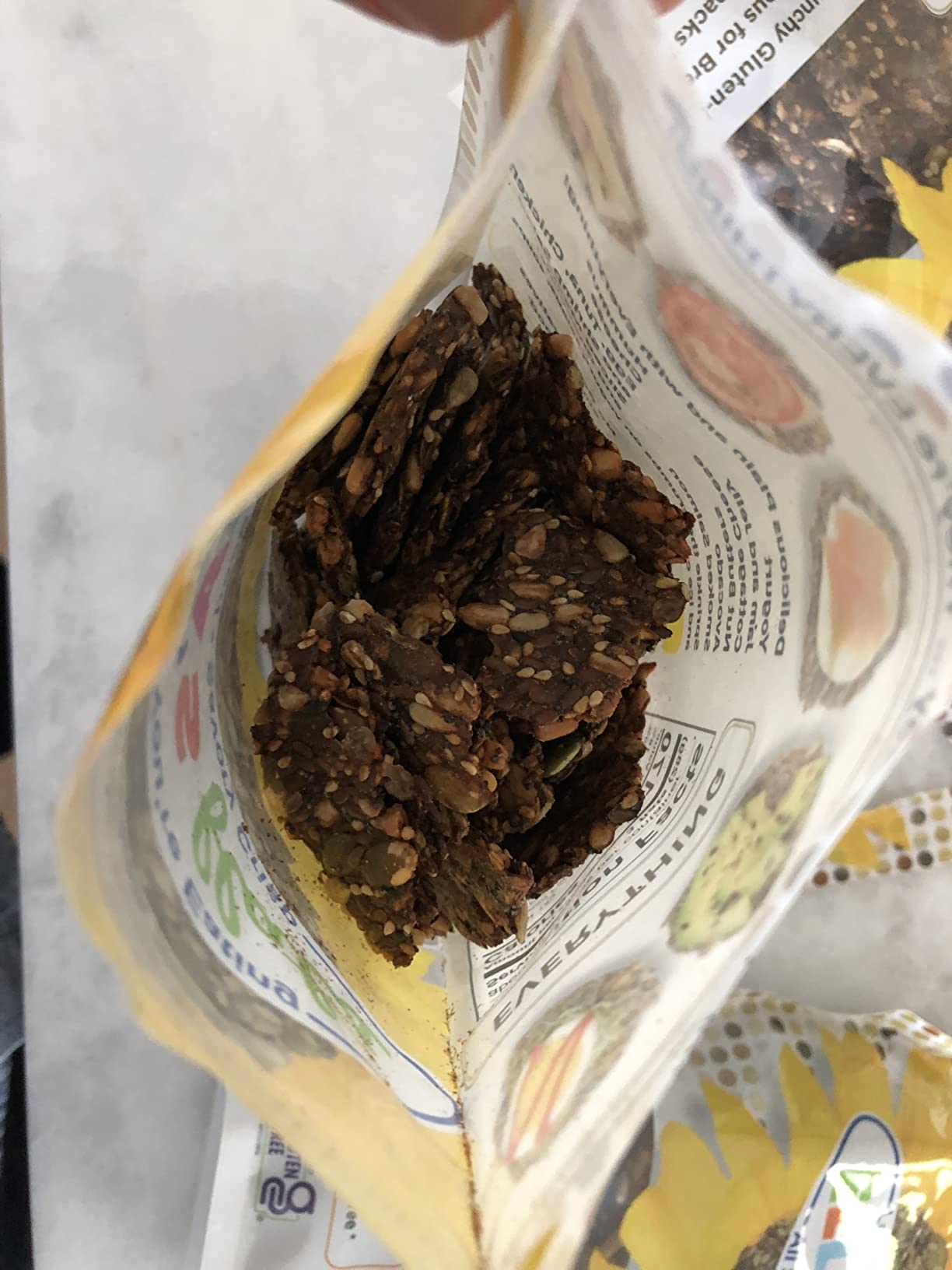 ELLA'S FLATS Everything All Seed Savory Crisps - All Natural, Gluten Free, Good Source of Protein, High Fiber, Vegan and Keto Friendly (3 Pack) customer photo 2
