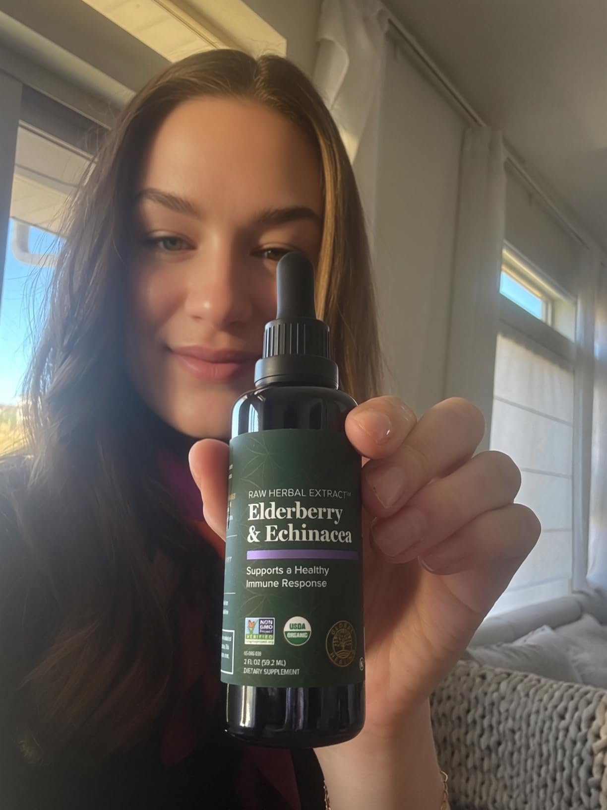 Global Healing USDA Organic Elderberry & Echinacea Liquid Supplement Tincture | Antioxidant Immune Support Against Harmful Organisms for Adults and Kids, Vegan, Non-GMO, 1-Month Supply (2 Oz) customer photo 2