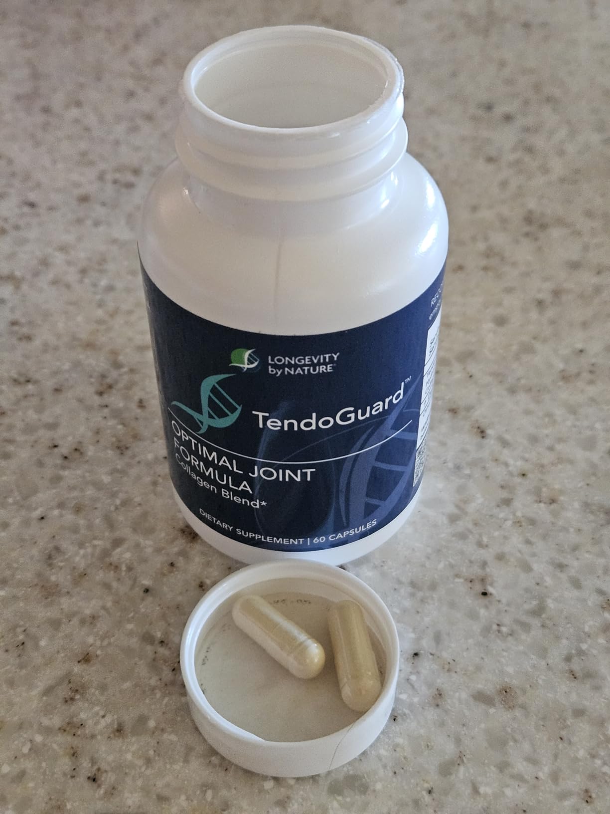 Longevity by Nature TendoGuard Joint Support Supplement with Collagen Peptides, Hyaluronic Acid Supplements, Tendon and Ligament, 60 Capsules customer photo 1