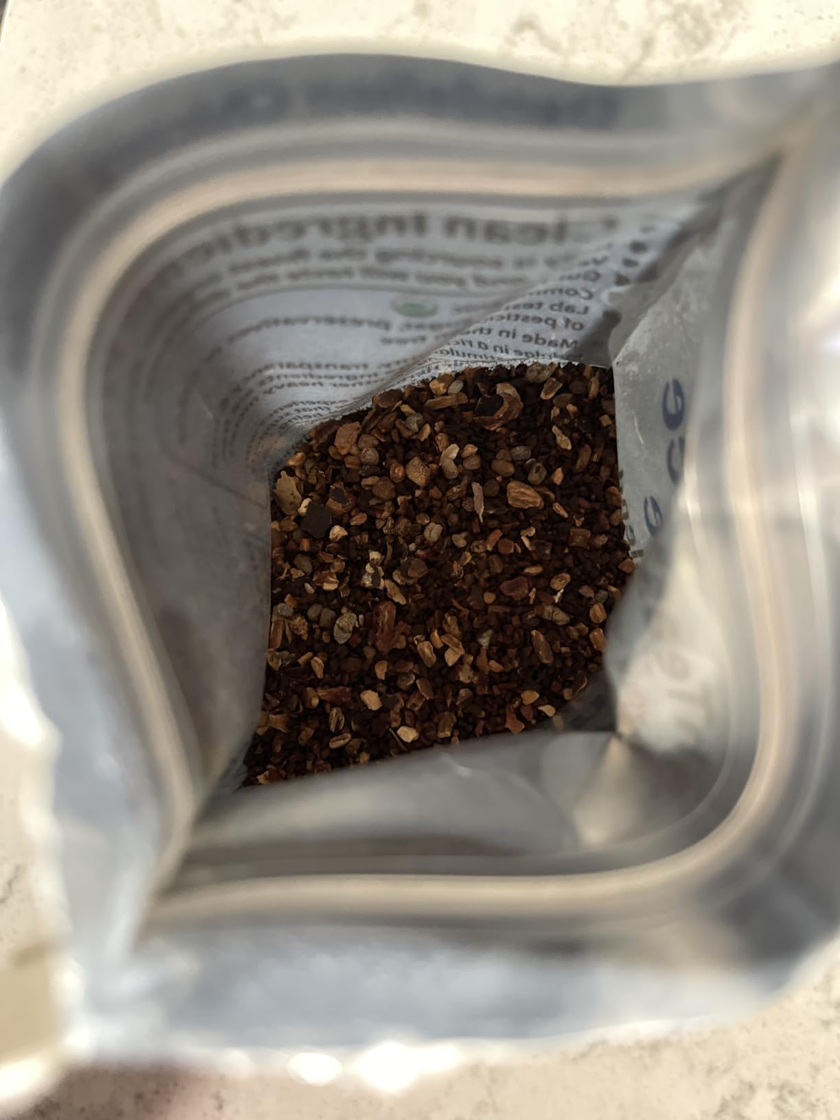 DelighTeas Organic Coffee Alternative | Ayurvedic Herbal Chicory Dandelion Coffee | Coffee Substitute | USDA Organic, Caffeine Free, Gluten Free | With Sweet Notes of Carob | 50 servings, 6oz. customer photo 2