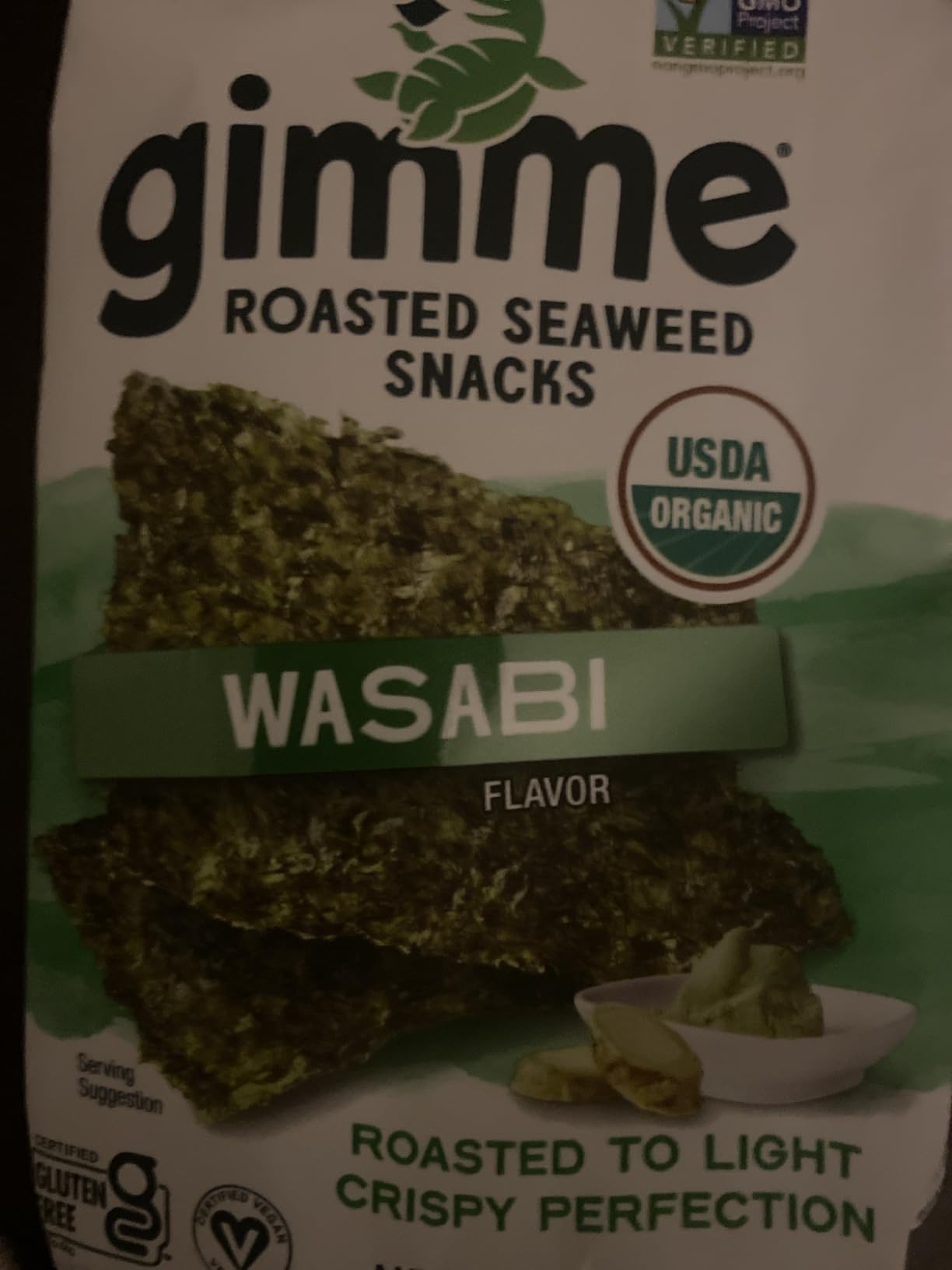 Gimme Seaweed Organic Premium Roasted Seaweed Snacks, Wasabi, 20 Count, Keto, Vegan, Gluten-Free, Great Source of Omega3s and Iodine, Healthy On-The-Go Snack for Kids and Adults customer photo 1