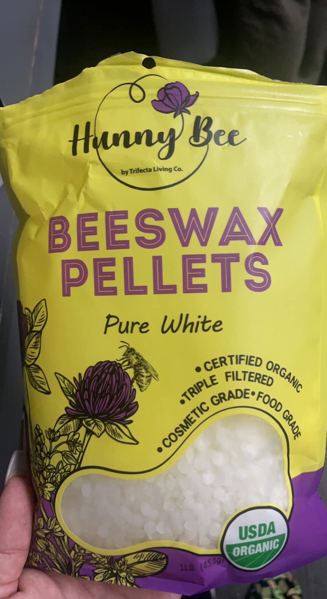 Trifecta Living Co. Beeswax Pellets - 100% Pure, Cosmetic & Food Grade, Triple Filtered - for Candle Making, Lip Balm, Skincare, DIY Beeswax Wraps & Bulk Supplies customer photo 2