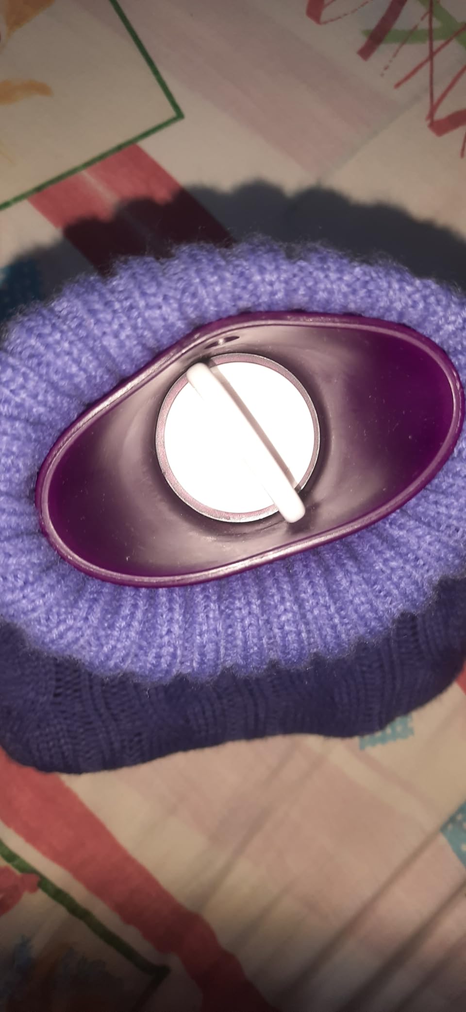 samply Hot Water Bottle with Knitted Cover, 2L Hot Water Bag for Hot and Cold Compress, Hand Feet Warmer, Ideal for Menstrual Cramps, Neck and Shoulder, Purple customer photo 2