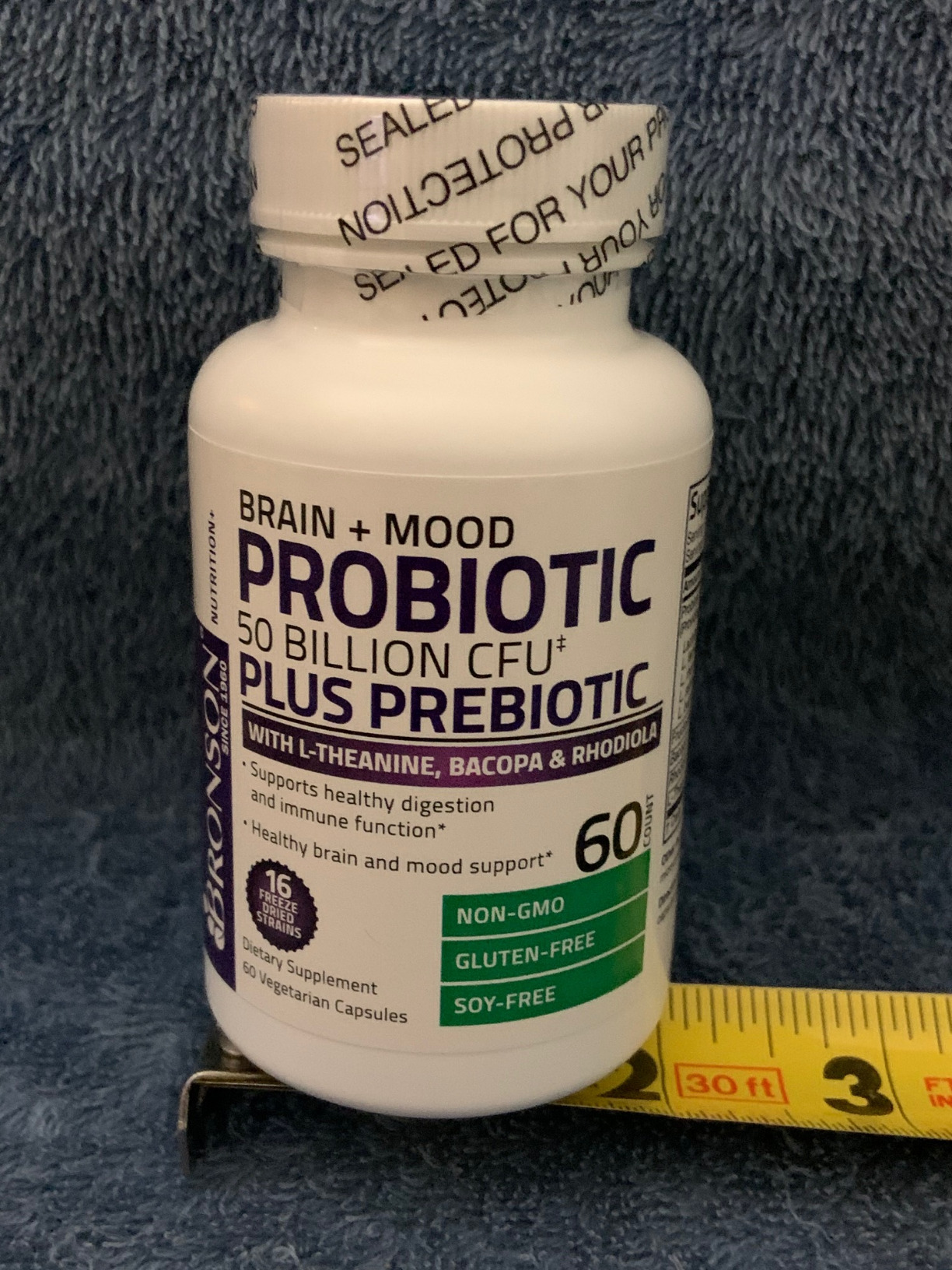 Bronson Brain + Mood Probiotic 50 Billion CFU Plus Prebiotic with L-Theanine, Bacopa and Rhodiola Non-GMO, 60 Vegetarian Capsules customer photo 2