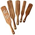 Wooden Spurtle Set, NAYAHOSE 5 Pcs Natural Teak Kitchen Utensil Set Heat Resistant Non Stick Wood Cookware with Hanging Hole, Slotted Spurtle Spatula Sets for Stirring, Mixing, Serving customer photo 2