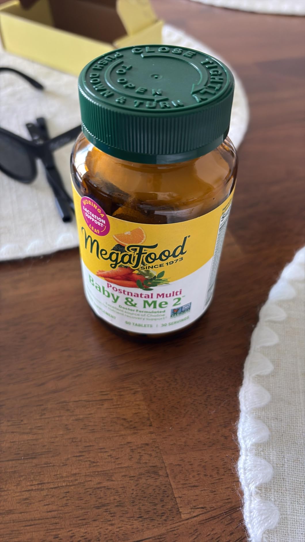 MegaFood Baby & Me 2 Postnatal Vitamins for Women Breastfeeding with Folate (Folic Acid Natural Form), Choline, Iodine, Vitamin D, Moringa Leaf and More - 120 Tabs (60 Servings) customer photo 1